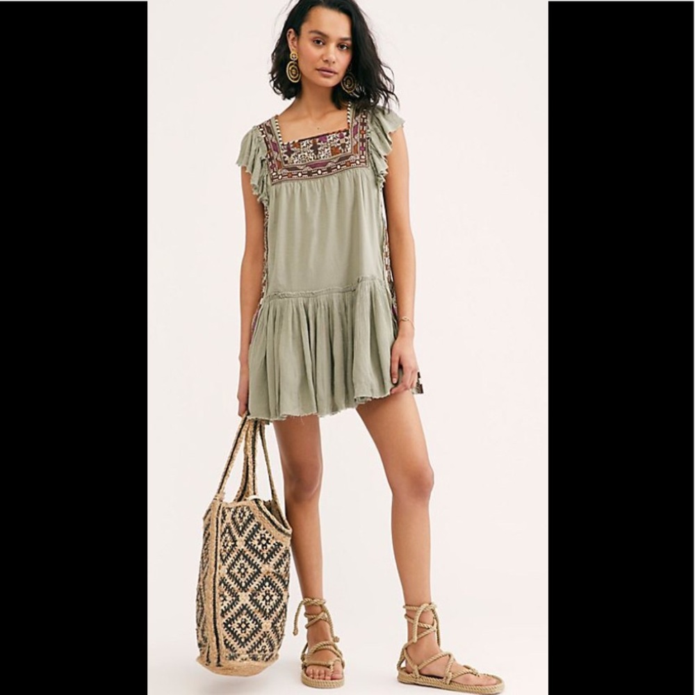 On hold//Irregularity// Free People Day Glow Embroidered Mini Dress - Picture 3 of 9